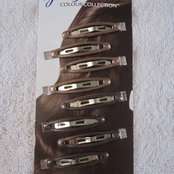 8 Goody Shiny Gel Epoxy Metal Hair Snap Clips - Picture 1 of 7